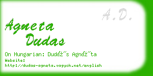 agneta dudas business card